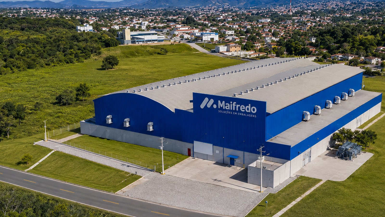 Vista aérea da fábrica da Maifredo Embalagens em Serra, Espírito Santo