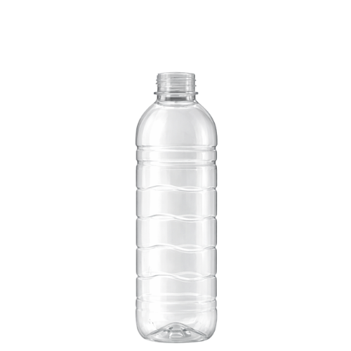Frasco PET Quadrada Estriada 1000 ml na cor Cristal